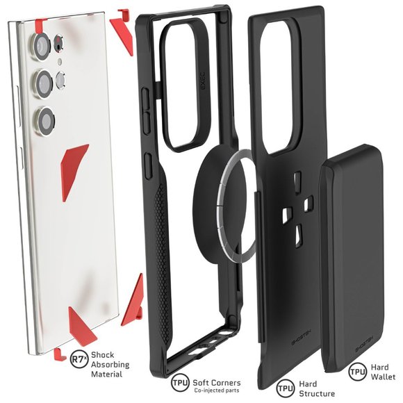 Exec Galaxy S23 Ultra Wallet Case with Magnetic Card Holder for Samsung S23, S